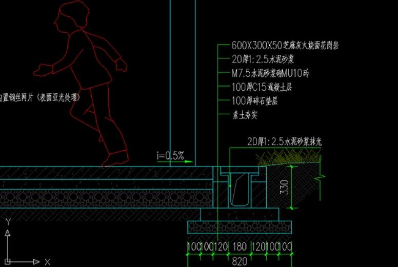 標(biāo)準(zhǔn)籃球場施工圖及籃球架、排水溝圖紙